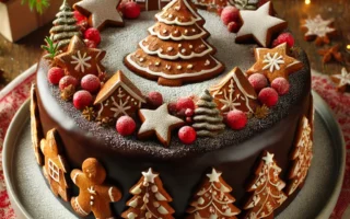 Chocoladetaart, chocotaart, kersttaart, kerstgebak, bakken, kerst, kerst chocolade taart,